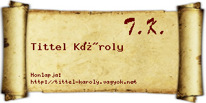 Tittel Károly névjegykártya