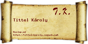 Tittel Károly névjegykártya