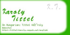 karoly tittel business card